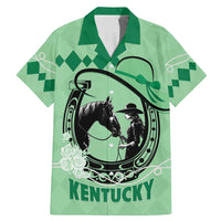 Personalized Kentucky Horse Racing Family Matching Mermaid Dress and Hawaiian Shirt Beauty and The Horse Green Version LT01