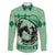 Personalized Kentucky Horse Racing Family Matching Off The Shoulder Long Sleeve Dress and Hawaiian Shirt Beauty and The Horse Green Version LT01