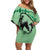 Personalized Kentucky Horse Racing Family Matching Off Shoulder Short Dress and Hawaiian Shirt Beauty and The Horse Green Version LT01