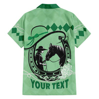 Personalized Kentucky Horse Racing Family Matching Short Sleeve Bodycon Dress and Hawaiian Shirt Beauty and The Horse Green Version LT01