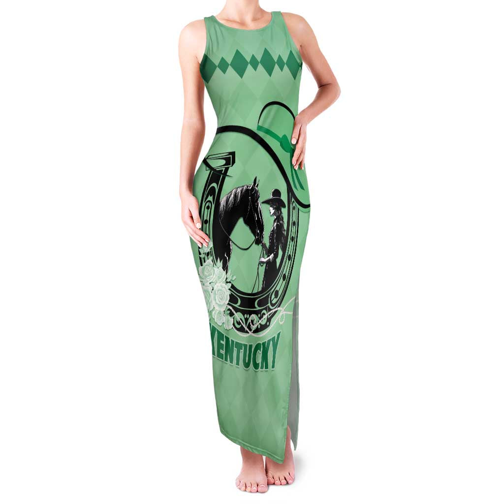 Personalized Kentucky Horse Racing Family Matching Tank Maxi Dress and Hawaiian Shirt Beauty and The Horse Green Version LT01