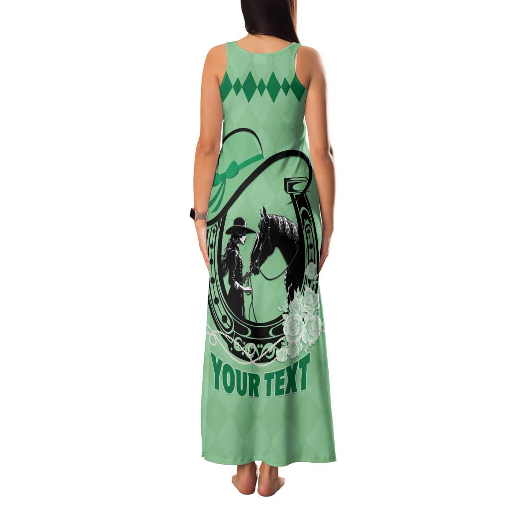 Personalized Kentucky Horse Racing Family Matching Tank Maxi Dress and Hawaiian Shirt Beauty and The Horse Green Version LT01
