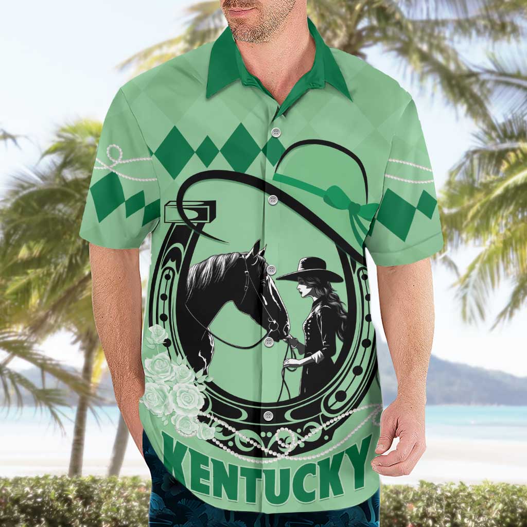 Personalized Kentucky Horse Racing Hawaiian Shirt Beauty and The Horse Green Version LT01