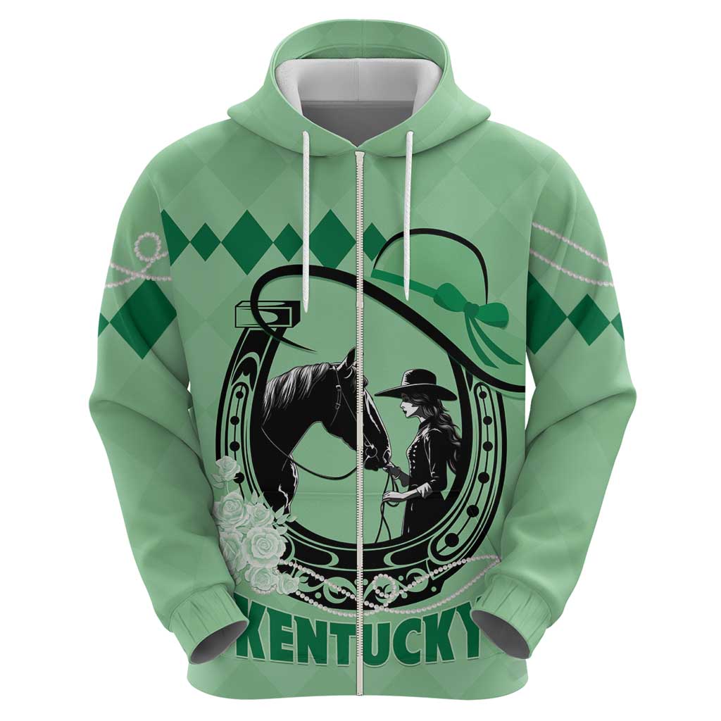 Personalized Kentucky Horse Racing Hoodie Beauty and The Horse Green Version LT01