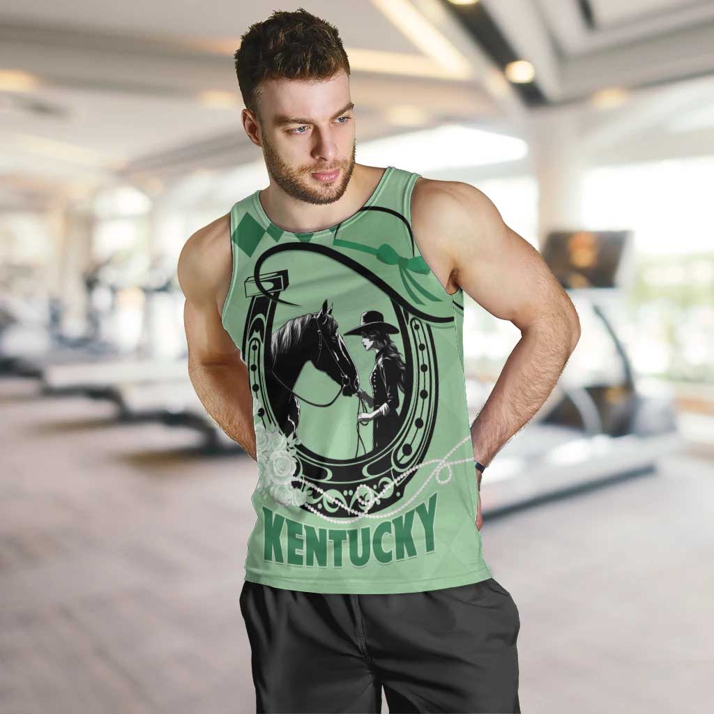 Personalized Kentucky Horse Racing Men Tank Top Beauty and The Horse Green Version LT01