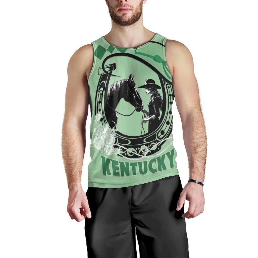 Personalized Kentucky Horse Racing Men Tank Top Beauty and The Horse Green Version LT01