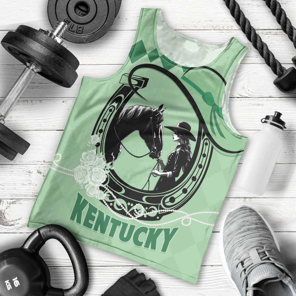 Personalized Kentucky Horse Racing Men Tank Top Beauty and The Horse Green Version LT01