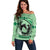 Personalized Kentucky Horse Racing Off Shoulder Sweater Beauty and The Horse Green Version LT01