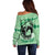 Personalized Kentucky Horse Racing Off Shoulder Sweater Beauty and The Horse Green Version LT01