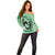Personalized Kentucky Horse Racing Off Shoulder Sweater Beauty and The Horse Green Version LT01