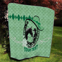 Personalized Kentucky Horse Racing Quilt Beauty and The Horse Green Version LT01