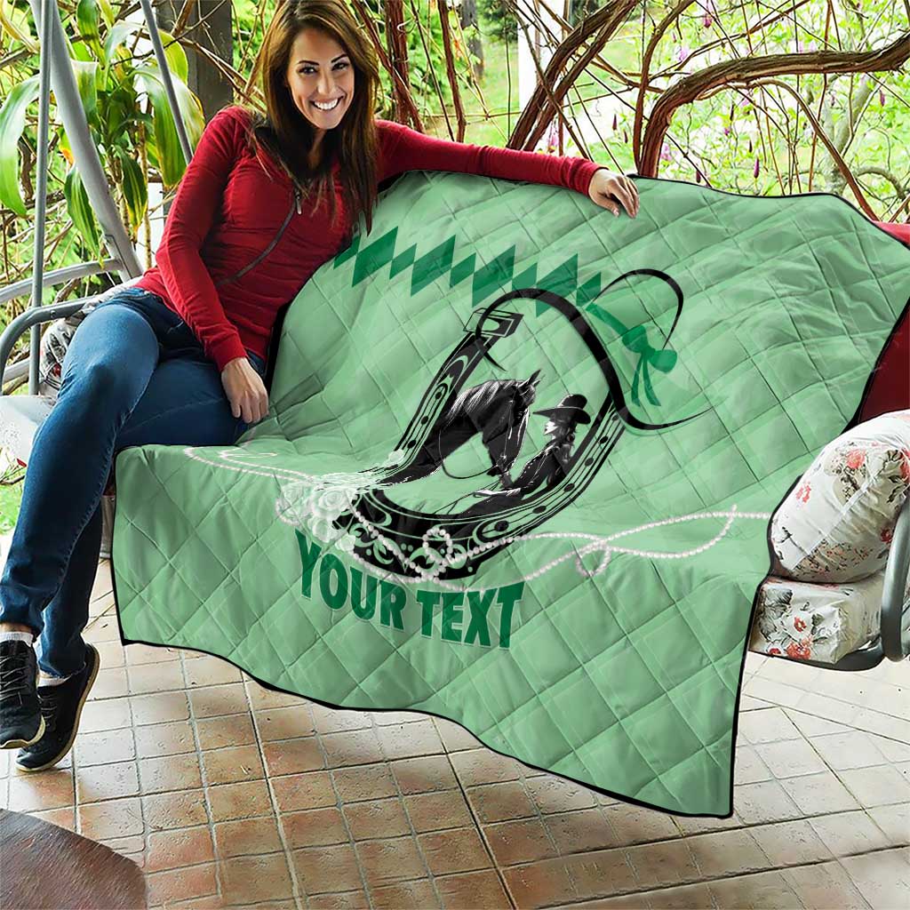 Personalized Kentucky Horse Racing Quilt Beauty and The Horse Green Version LT01