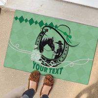 Personalized Kentucky Horse Racing Rubber Doormat Beauty and The Horse Green Version LT01