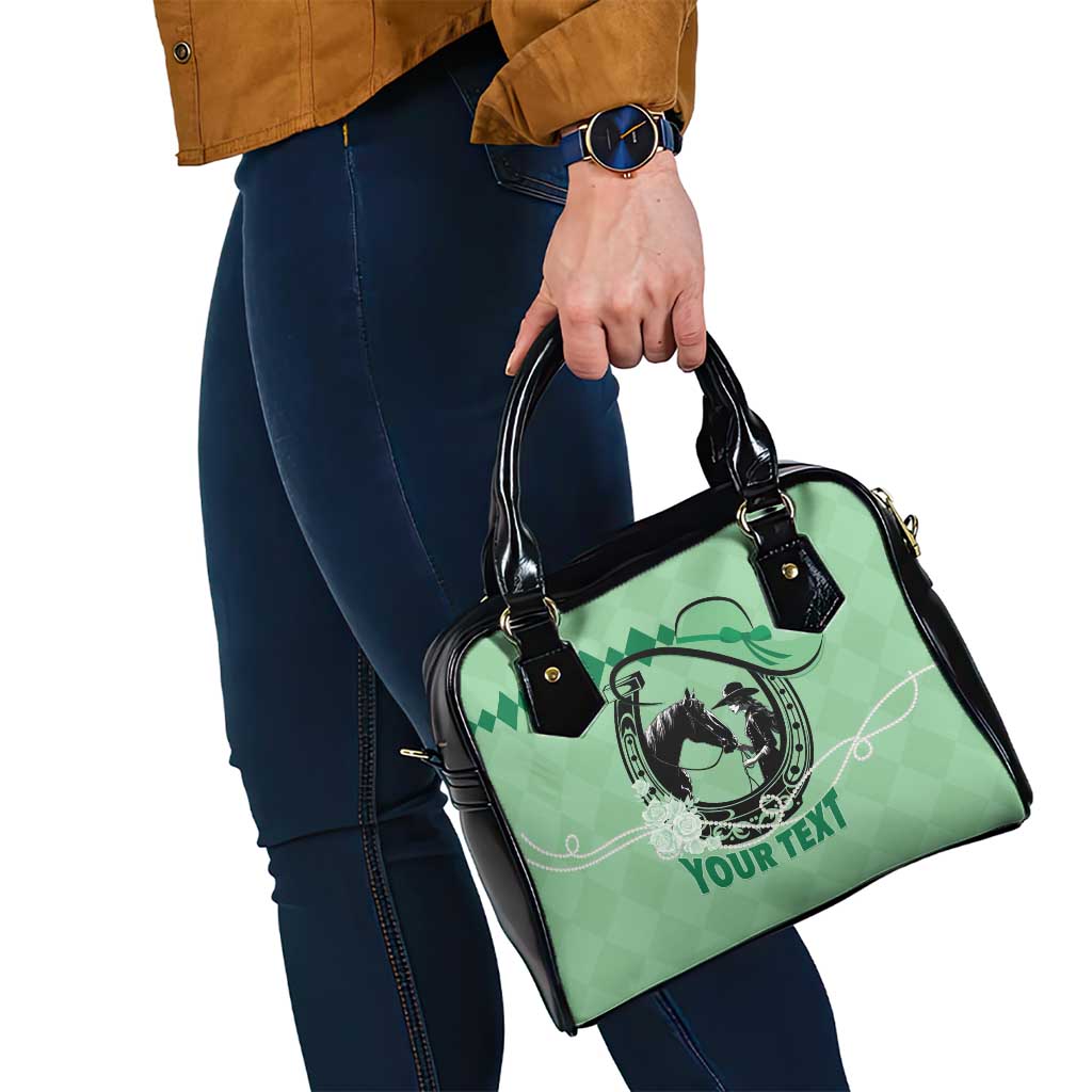 Personalized Kentucky Horse Racing Shoulder Handbag Beauty and The Horse Green Version LT01