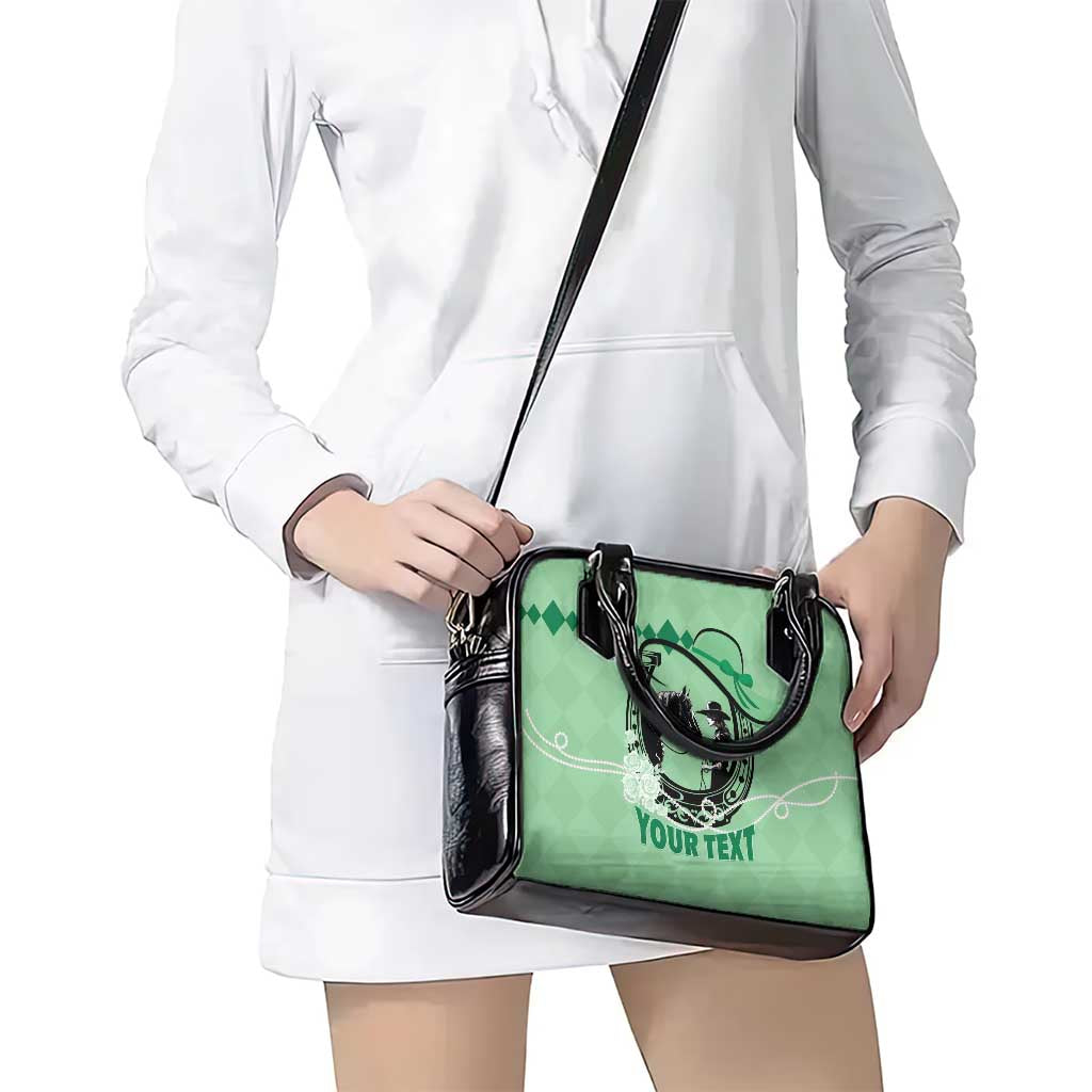 Personalized Kentucky Horse Racing Shoulder Handbag Beauty and The Horse Green Version LT01