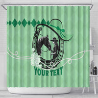 Personalized Kentucky Horse Racing Shower Curtain Beauty and The Horse Green Version LT01