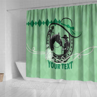 Personalized Kentucky Horse Racing Shower Curtain Beauty and The Horse Green Version LT01