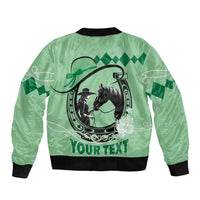 Personalized Kentucky Horse Racing Sleeve Zip Bomber Jacket Beauty and The Horse Green Version LT01
