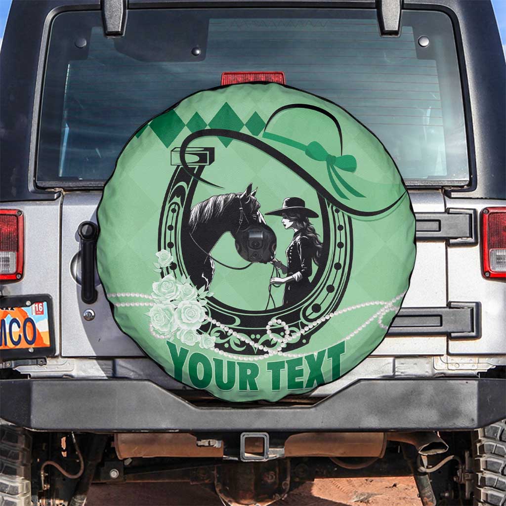 Personalized Kentucky Horse Racing Spare Tire Cover Beauty and The Horse Green Version LT01