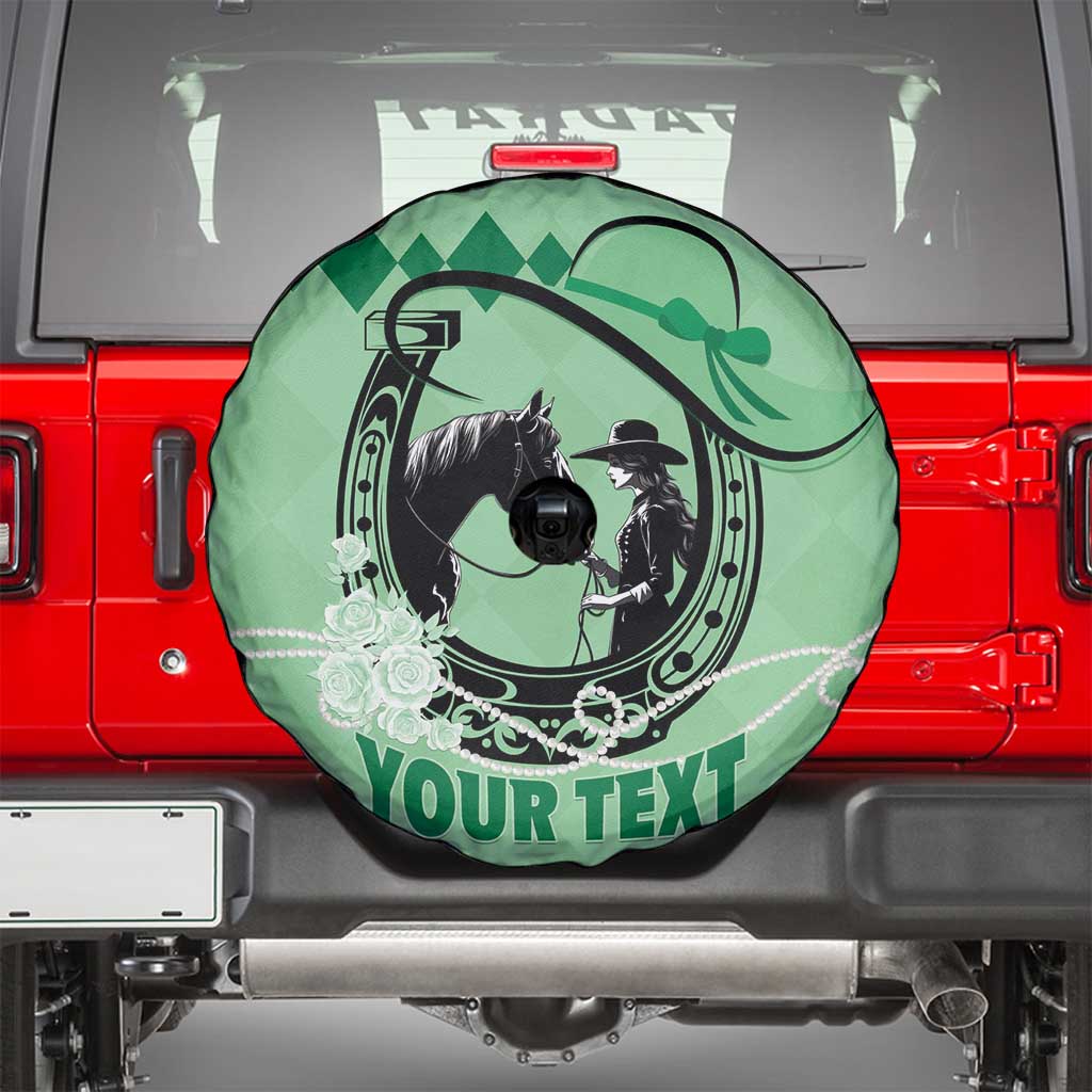 Personalized Kentucky Horse Racing Spare Tire Cover Beauty and The Horse Green Version LT01