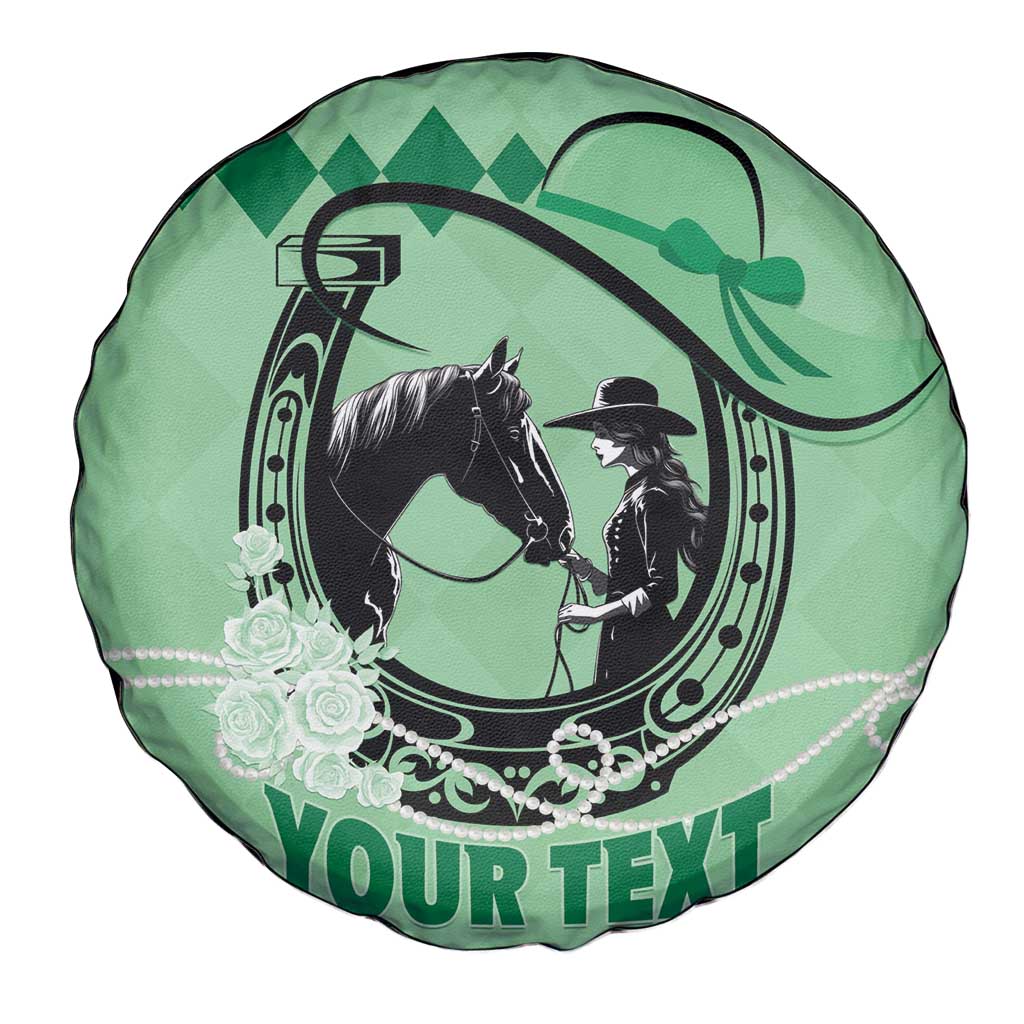 Personalized Kentucky Horse Racing Spare Tire Cover Beauty and The Horse Green Version LT01