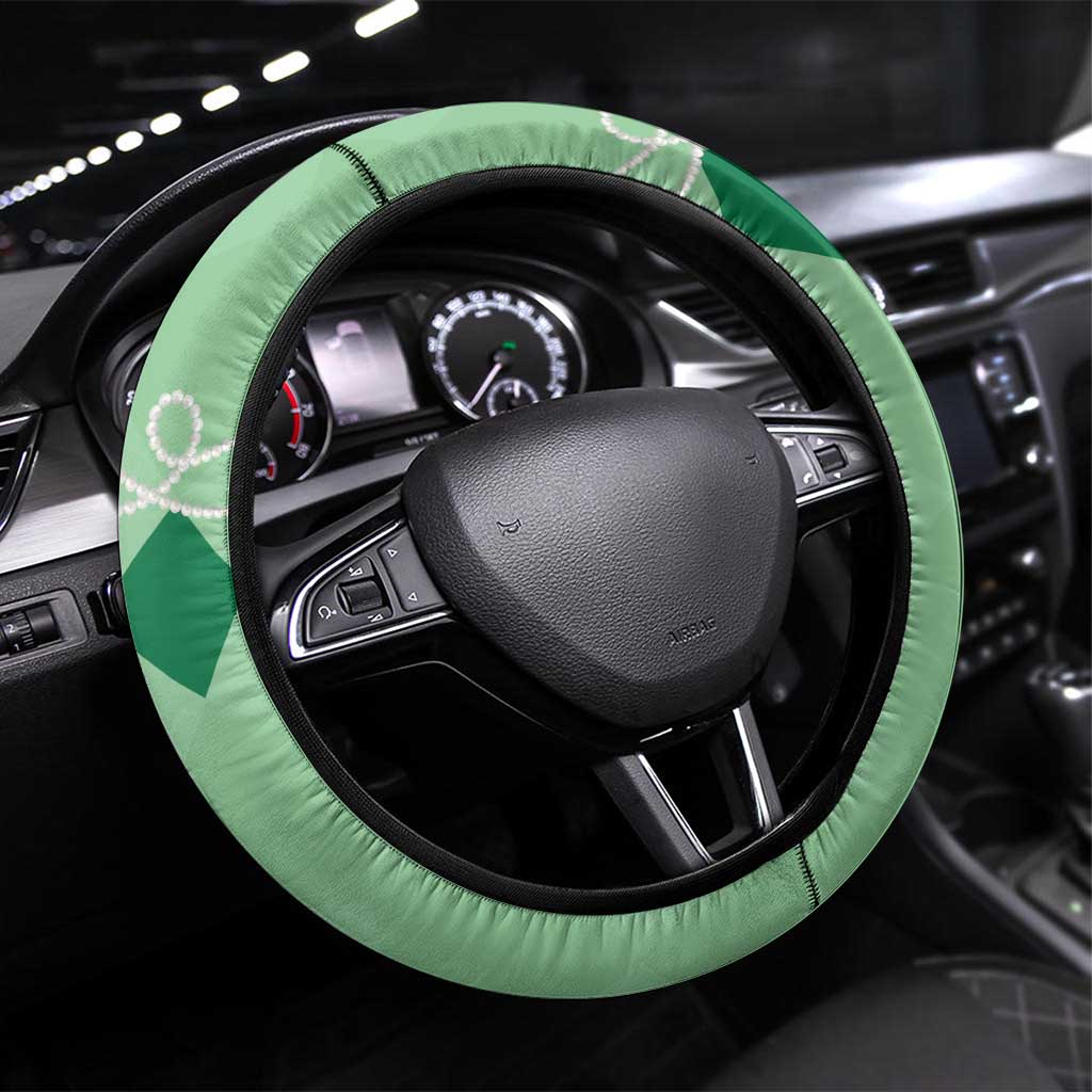 Kentucky Horse Racing Steering Wheel Cover Beauty and The Horse Green Version LT01