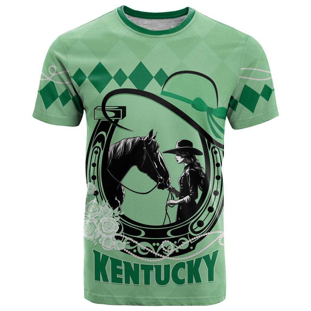 Personalized Kentucky Horse Racing T Shirt Beauty and The Horse Green Version LT01
