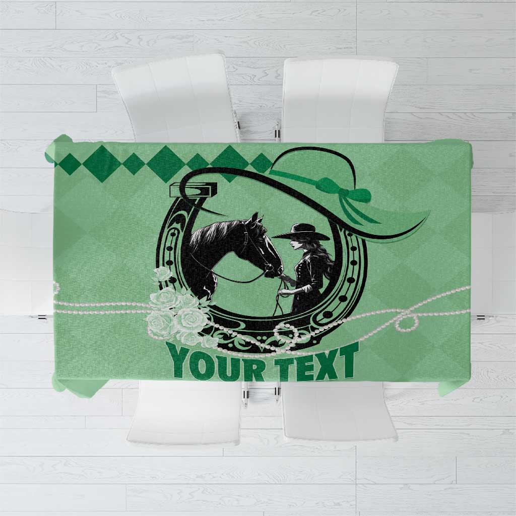 Personalized Kentucky Horse Racing Tablecloth Beauty and The Horse Green Version LT01