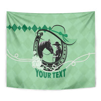 Personalized Kentucky Horse Racing Tapestry Beauty and The Horse Green Version LT01