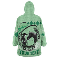 Personalized Kentucky Horse Racing Wearable Blanket Hoodie Beauty and The Horse Green Version LT01