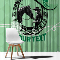 Personalized Kentucky Horse Racing Window Curtain Beauty and The Horse Green Version LT01