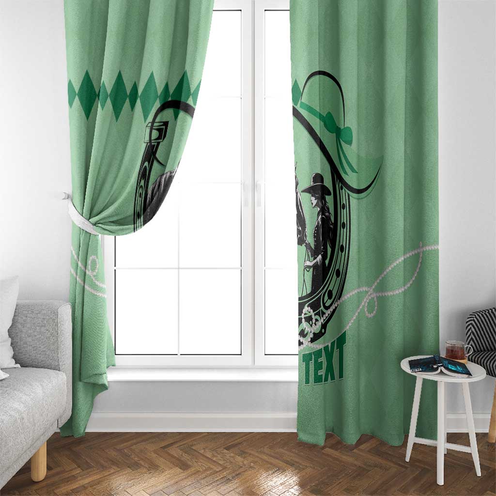 Personalized Kentucky Horse Racing Window Curtain Beauty and The Horse Green Version LT01