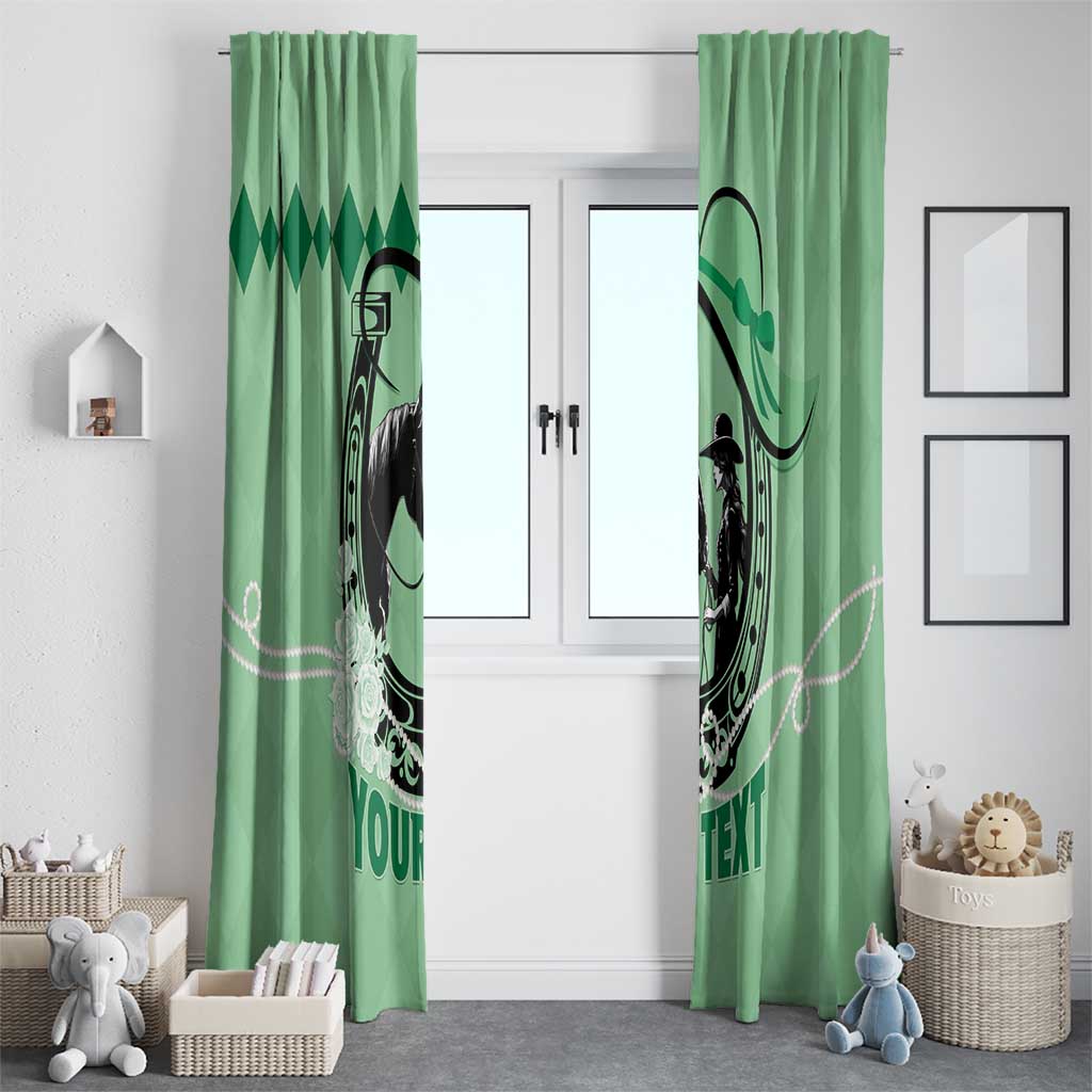 Personalized Kentucky Horse Racing Window Curtain Beauty and The Horse Green Version LT01