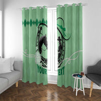 Personalized Kentucky Horse Racing Window Curtain Beauty and The Horse Green Version LT01