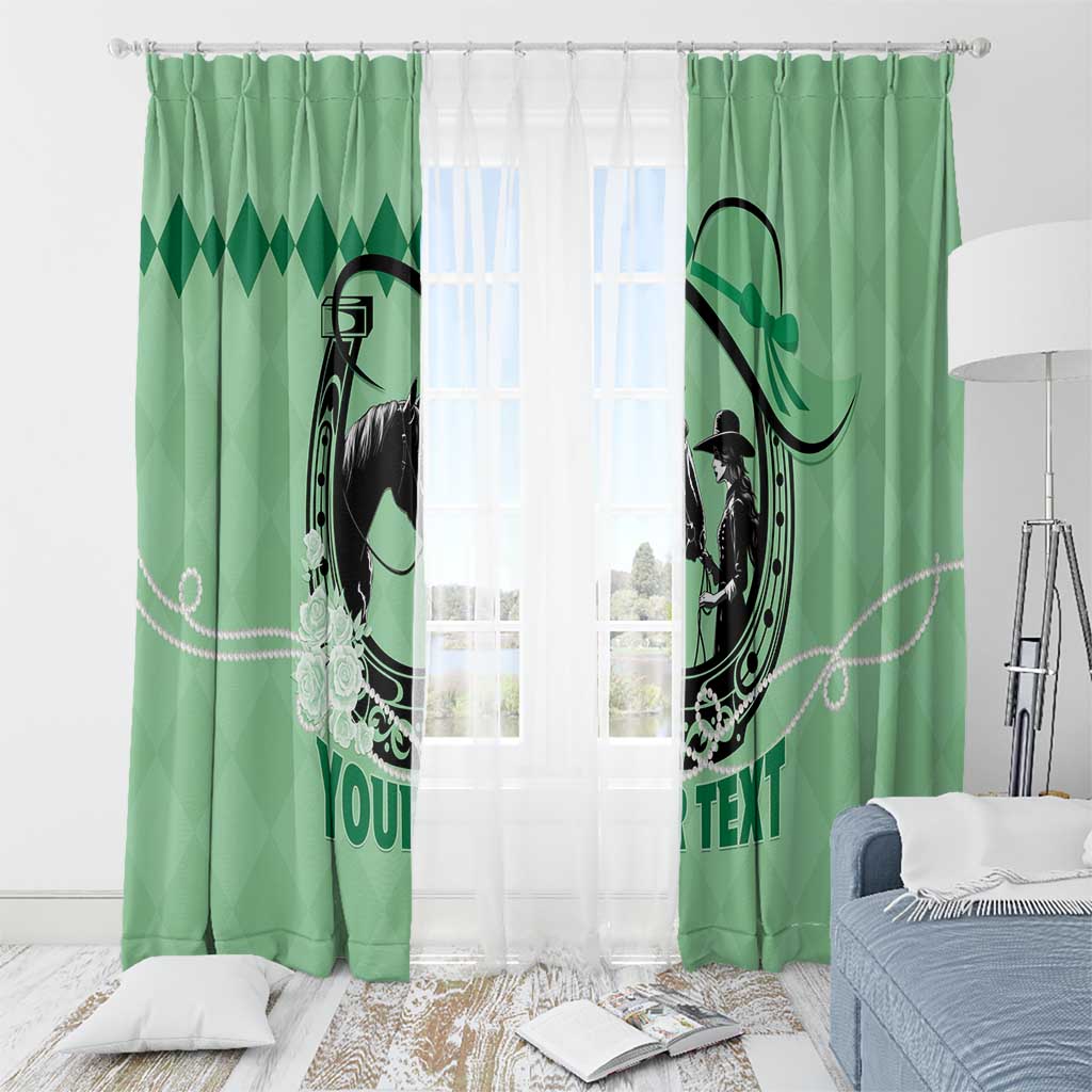 Personalized Kentucky Horse Racing Window Curtain Beauty and The Horse Green Version LT01