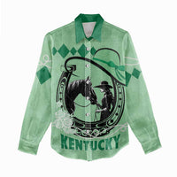 Personalized Kentucky Horse Racing Women Casual Shirt Beauty and The Horse Green Version LT01