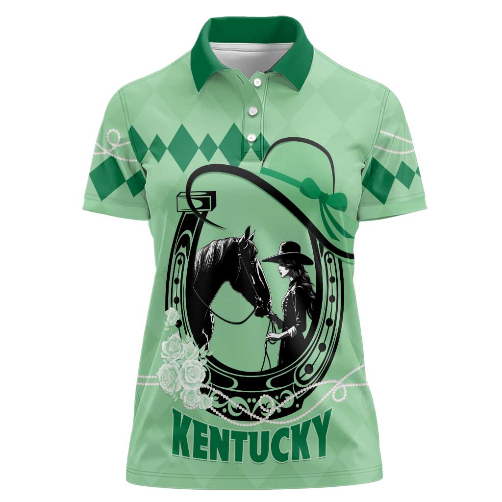 Personalized Kentucky Horse Racing Women Polo Shirt Beauty and The Horse Green Version LT01