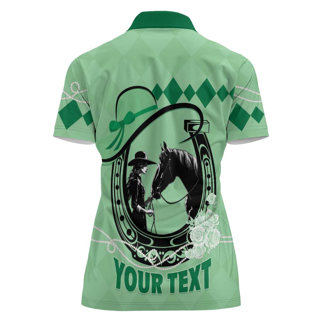 Personalized Kentucky Horse Racing Women Polo Shirt Beauty and The Horse Green Version LT01