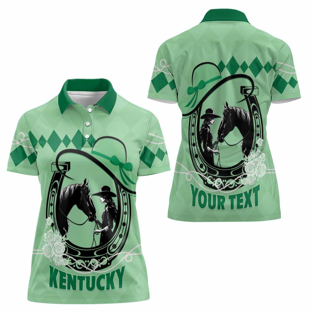 Personalized Kentucky Horse Racing Women Polo Shirt Beauty and The Horse Green Version LT01