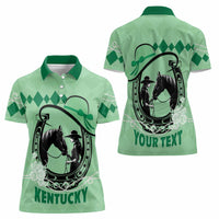 Personalized Kentucky Horse Racing Women Polo Shirt Beauty and The Horse Green Version LT01