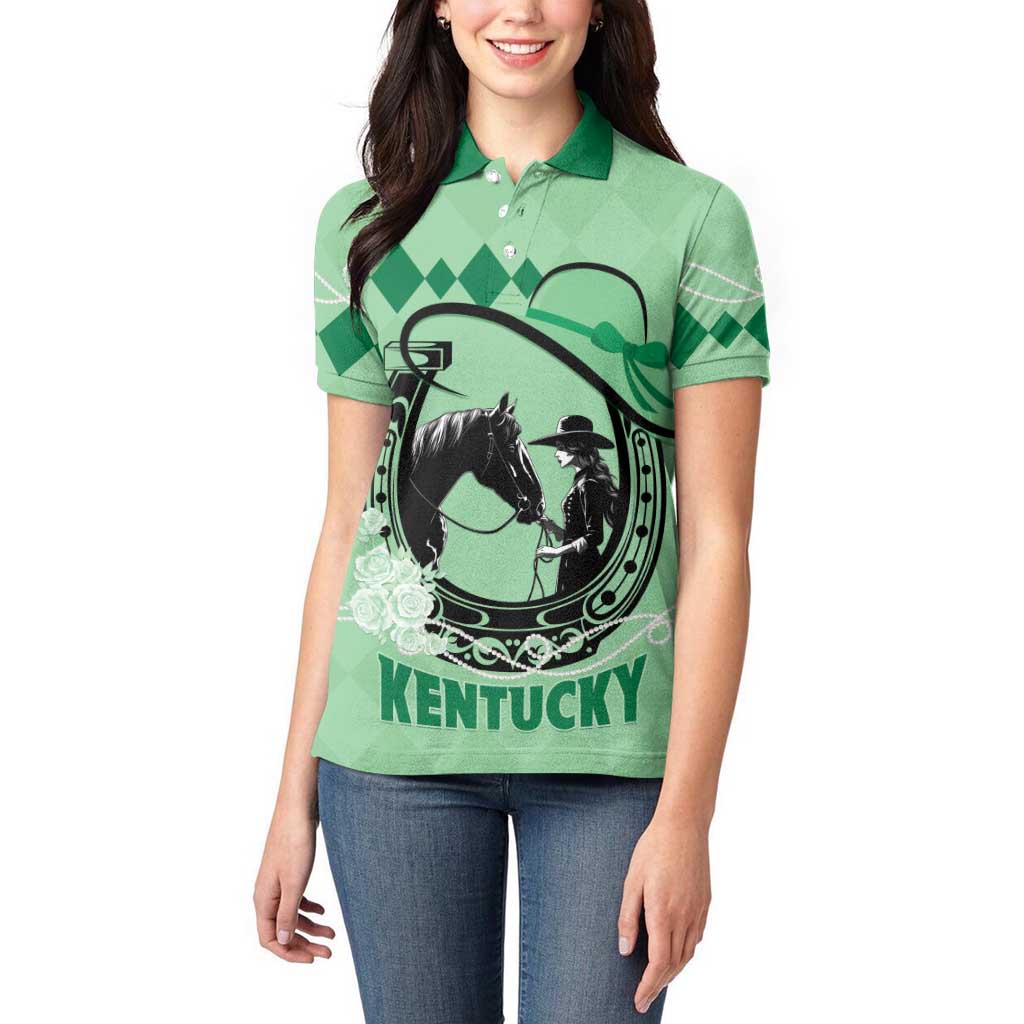 Personalized Kentucky Horse Racing Women Polo Shirt Beauty and The Horse Green Version LT01