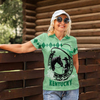 Personalized Kentucky Horse Racing Women Polo Shirt Beauty and The Horse Green Version LT01