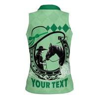 Personalized Kentucky Horse Racing Women Sleeveless Polo Shirt Beauty and The Horse Green Version LT01