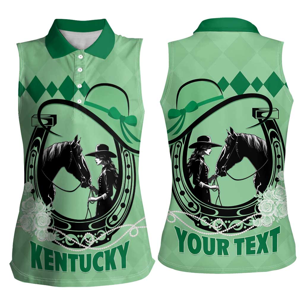Personalized Kentucky Horse Racing Women Sleeveless Polo Shirt Beauty and The Horse Green Version LT01