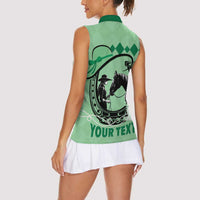 Personalized Kentucky Horse Racing Women Sleeveless Polo Shirt Beauty and The Horse Green Version LT01