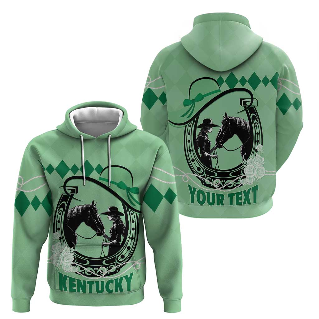 Personalized Kentucky Horse Racing Zip Hoodie Beauty and The Horse Green Version LT01
