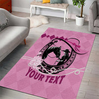 Personalized Kentucky Horse Racing Area Rug Beauty and The Horse Pink Version LT01