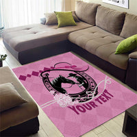 Personalized Kentucky Horse Racing Area Rug Beauty and The Horse Pink Version LT01