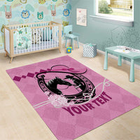 Personalized Kentucky Horse Racing Area Rug Beauty and The Horse Pink Version LT01