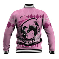 Personalized Kentucky Horse Racing Baseball Jacket Beauty and The Horse Pink Version LT01